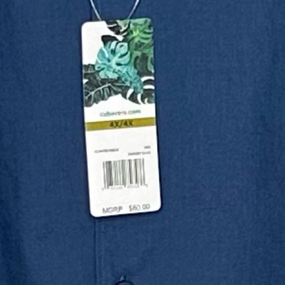 NWT Cubavera Four Pocket Guayabera Shirt Ensign Blue - Picture 7 of 16